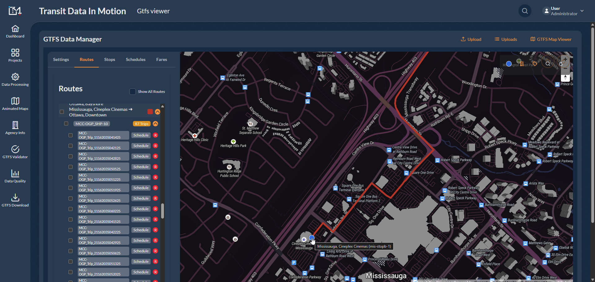 Transit DiM platform