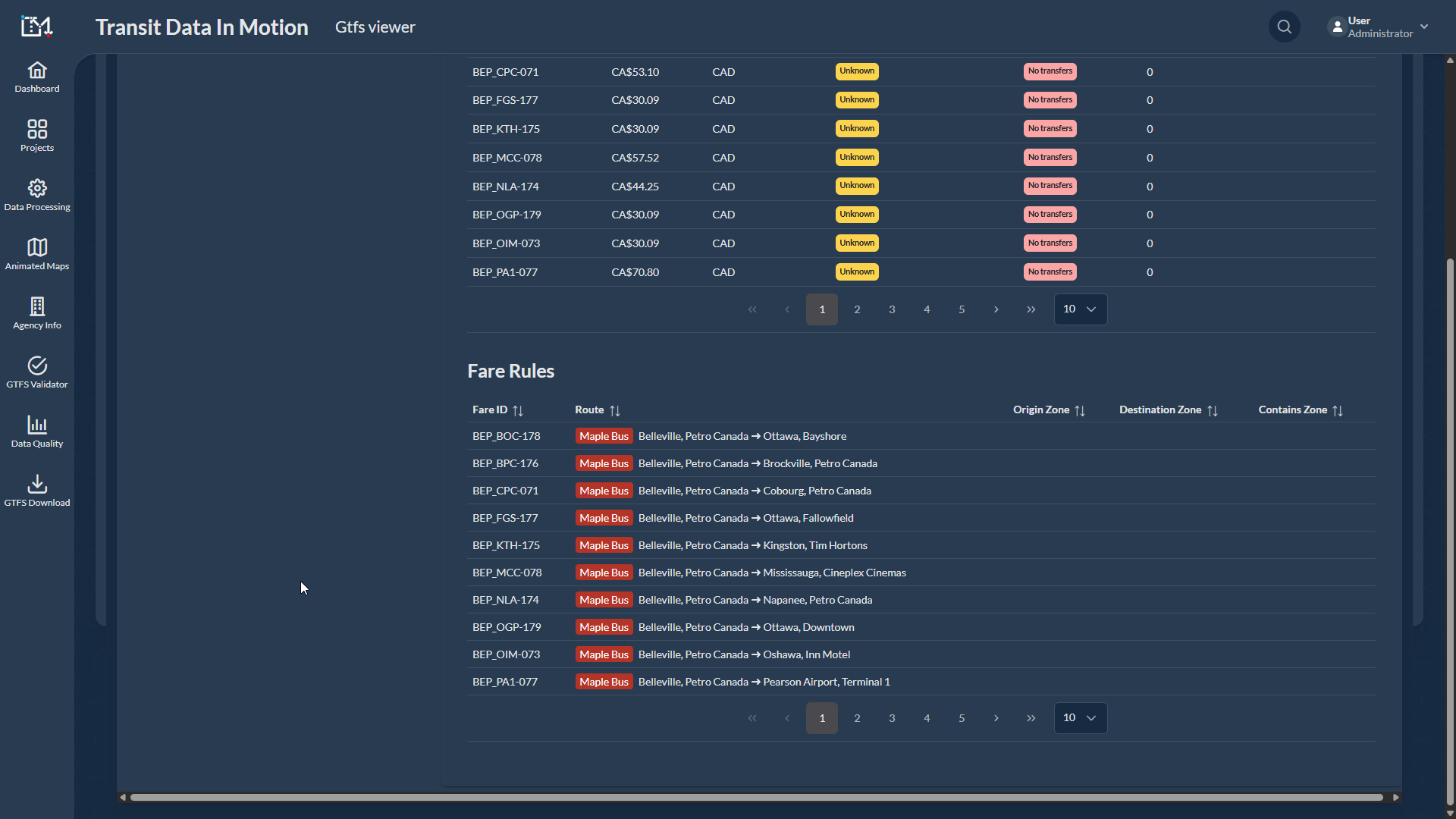 Sistema de bilhetagem Maple Bus