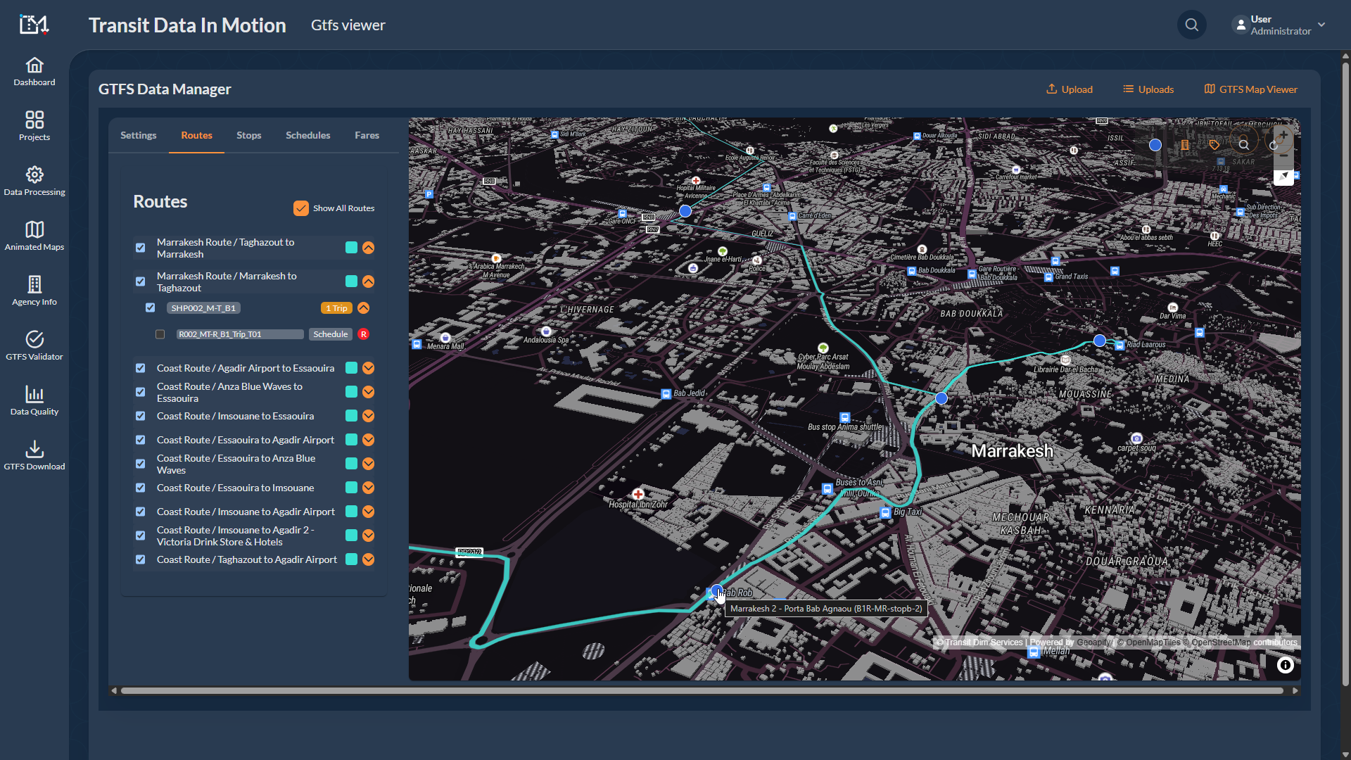 Horário de trânsito Souk to Surf