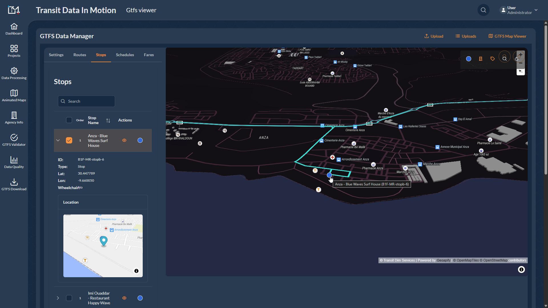 Horário de trânsito Souk to Surf